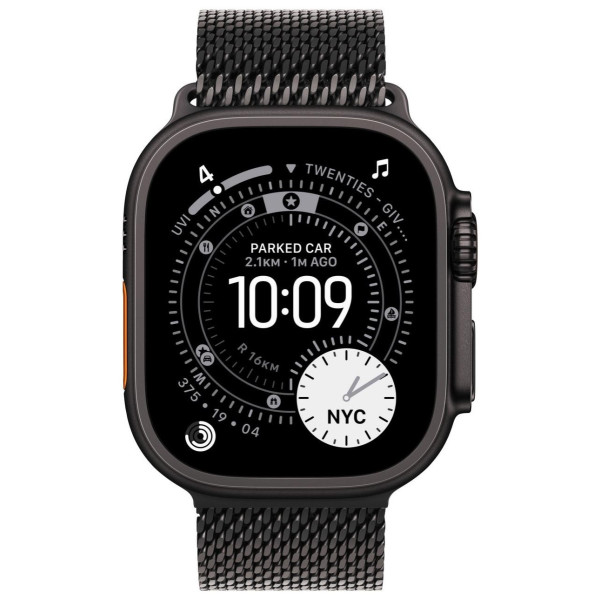 Apple Watch Ultra 3 GPS + Cellular 49mm Black Titanium Case | Black Titanium Milanese Loop - M