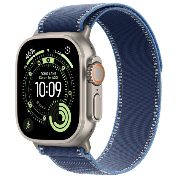 Apple Watch Ultra 3 GPS + Cellular 49mm Natural Titanium Case | Blue Trail Loop - S/M