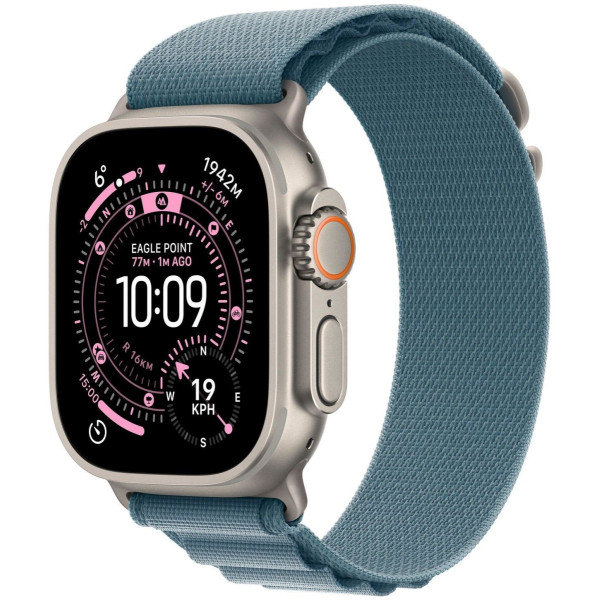 Apple Watch Ultra 3 GPS + Cellular 49mm Natural Titanium Case | Light Blue Alpine Loop - Medium