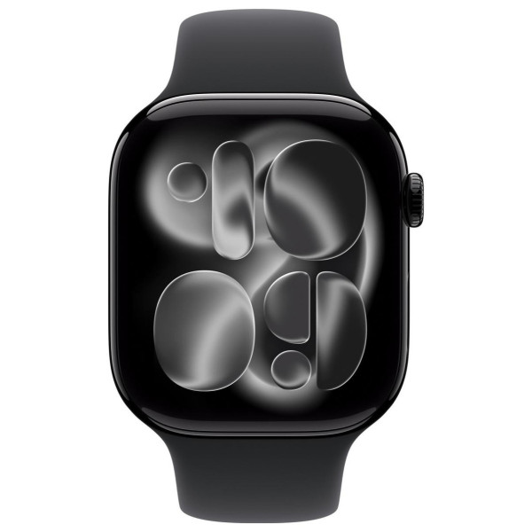 Apple Watch Series 11 GPS 46mm Jet Black Aluminium Case | Black Sport Band - M/L