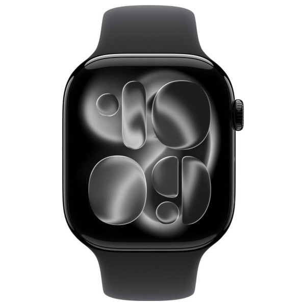 Apple Watch Series 11 GPS 46mm Jet Black Aluminium Case | Black Sport Band - S/M