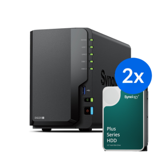 Synology DS225+ /32T | 2-zatokowy serwer NAS w zestawie z dyskami o łącznej pojemności 32TB, Tower