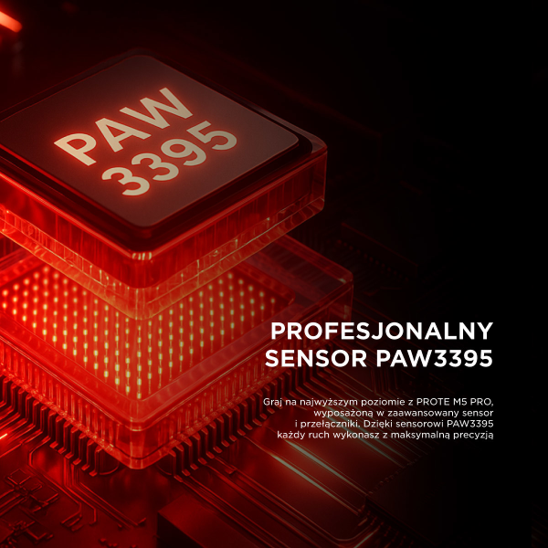 Rampage Prote M5 Pro mysz bezprzewodowa 26000 DPI RGB LED 1K Hz biała