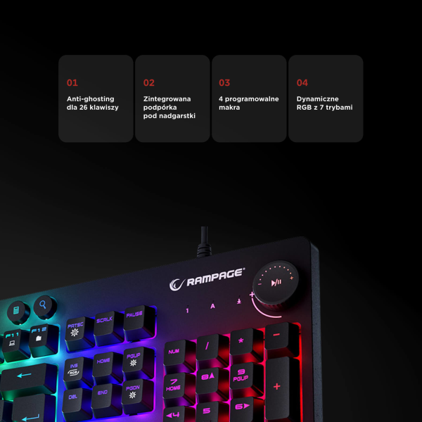 Rampage Simula RGB czarna