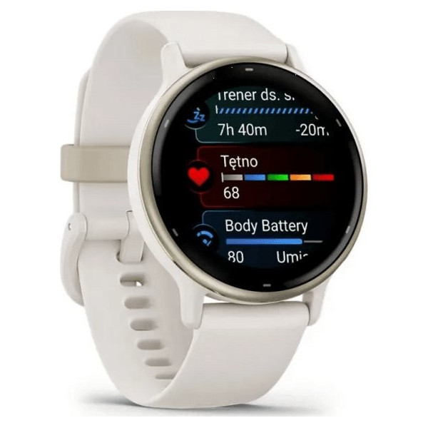 Garmin vivoactive 5 z czujnikiem tętna HRV Elevate Ox (kremowozłota ramka / jasnobeżowa koperta / jasnobeżowyy pasek)