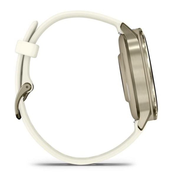Garmin Venu 4 41mm Lunar Gold z silikonowym paskiem w kolorze Bone