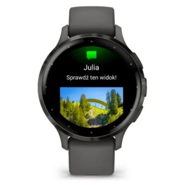 Garmin Venu 3S z czujnikiem tętna HRM Elevate Ox (grafitowa ramka / kamiennoszara koperta / kamiennoszary pasek)