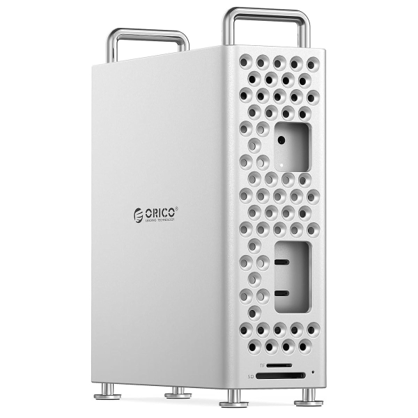 Orico Obudowa do MacMini M4 z obudową na dysk M2. NVMe, USB-A, czytnik kart