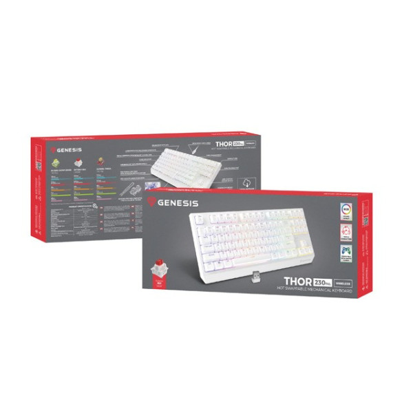 Genesis Thor 230 TKL Wireless biała RGB Outemu