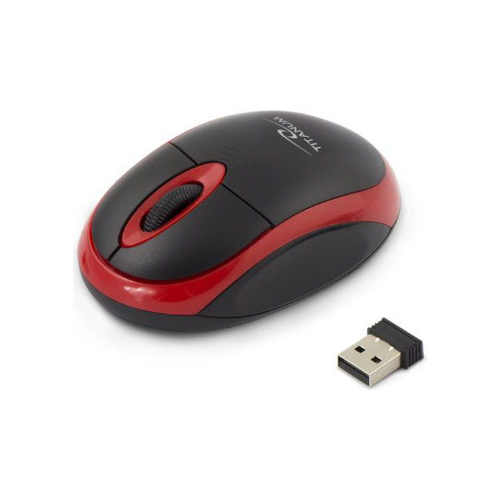 Mysz komputerowa TITANUM VULTURE TM116R (optyczna; 1000 DPI; kolor czarny kolor czerwony)