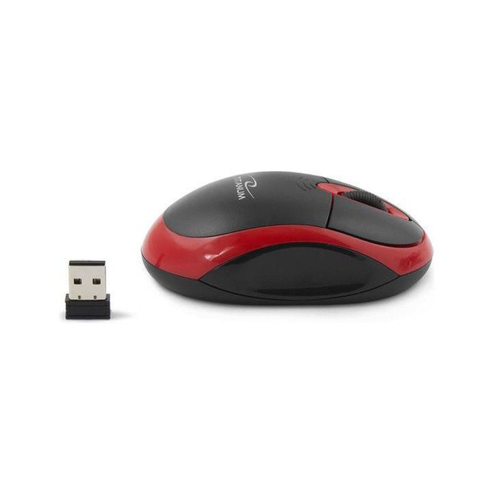 Mysz komputerowa TITANUM VULTURE TM116R (optyczna; 1000 DPI; kolor czarny kolor czerwony)