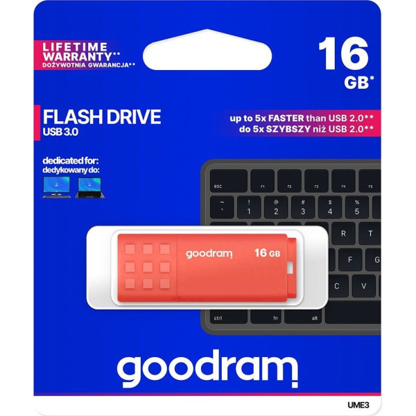 Pendrive GoodRam UME3 UME3-0160O0R11 (16GB; USB 3.0; kolor pomarańczowy)