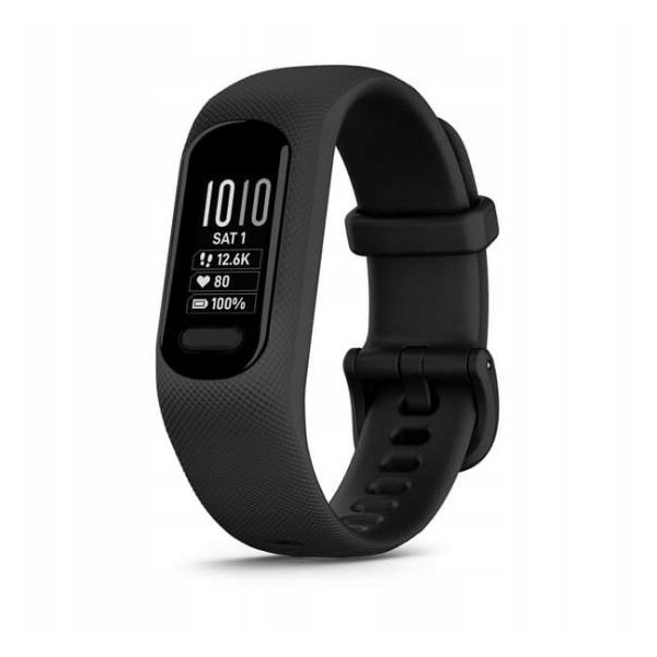 Garmin vivosmart 5 z czujnikiem tętna HRM Elevate Ox - rozmiar normalny - czarny / czarny pasek -