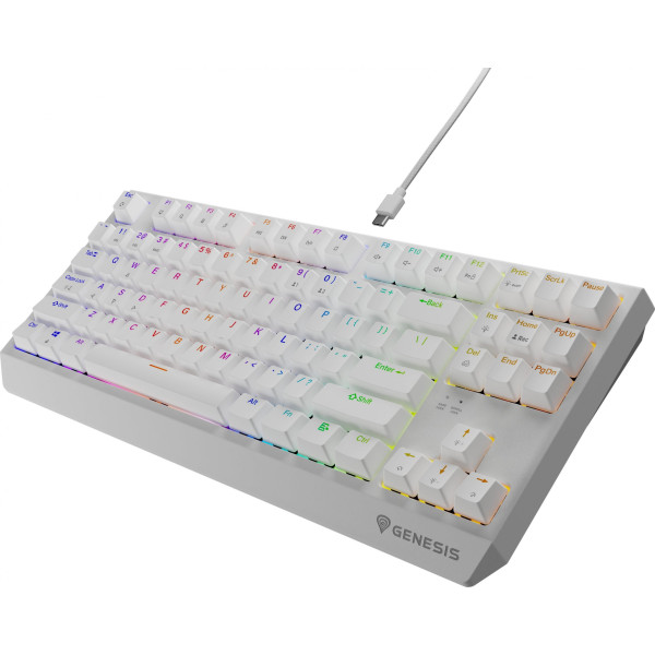 Genesis Thor 230 TKL biała RGB Outemu Brown