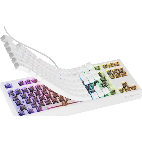 Genesis Thor 230 TKL biała RGB Outemu Brown