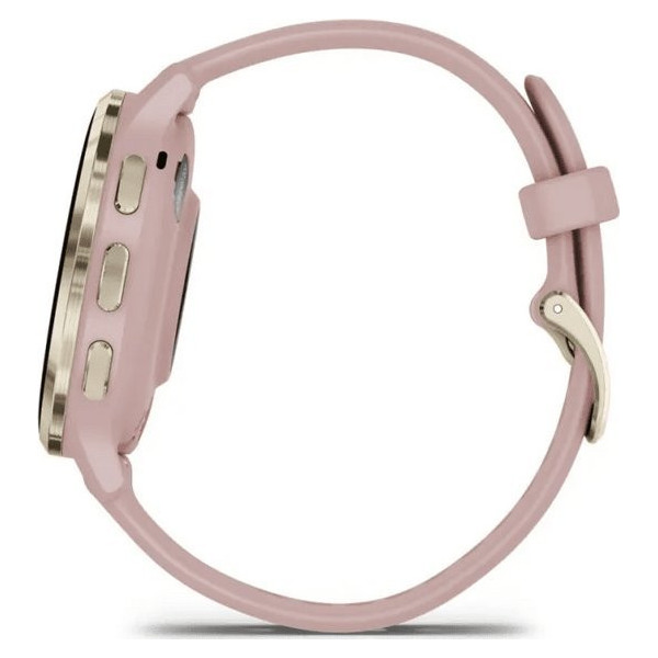 Garmin Venu 3S z czujnikiem tętna HRM Elevate Ox (jasnozłota ramka / pudroworóżowa koperta / pudroworóżowy pasek)