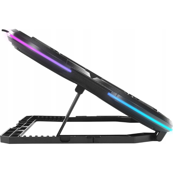 Rampage PROTE R6 - Podstawka chłodząca pod laptop 10-17", RGB, regulowana