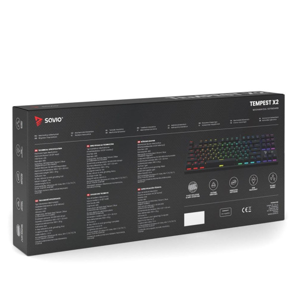 SAVIO KLAWIATURA MECHANICZNA RGB  OUTEMU BROWN TEMPEST X2