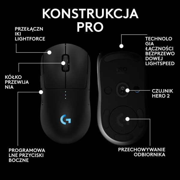Logitech G Pro 2 Lightspeed Czarny