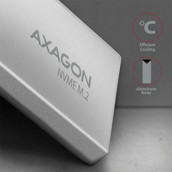 Obudowa zewnętrzna Axagon EEM2-UG2 M.2 SATA SSD/ USB-C 3.2 G2 czarno-srebrny