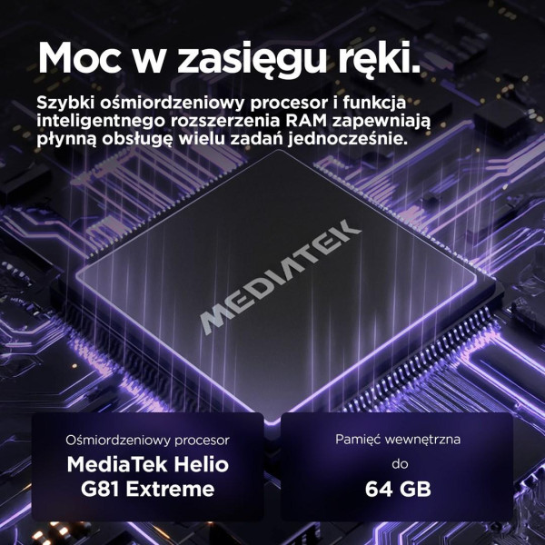 Smartfon Motorola moto e15 PB6S0013FR Helio G81 6,67'' 90Hz 2GB 64GB 4G LTE DS And14Go granatowy