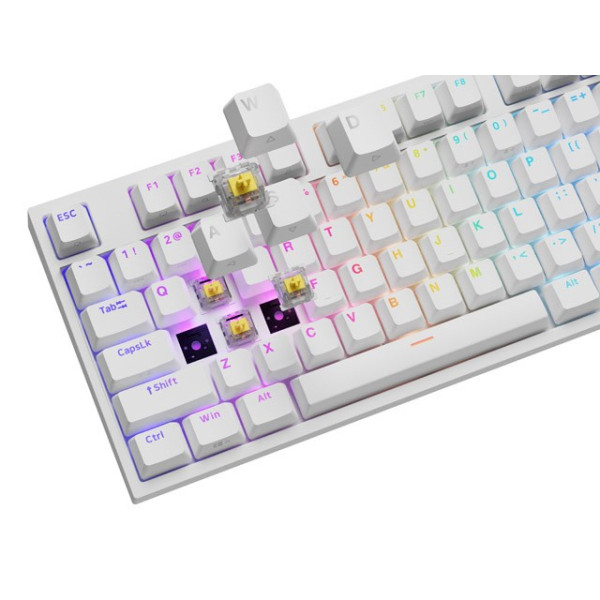 Genesis Thor 404 biała RGB Gateron Yellow Pro