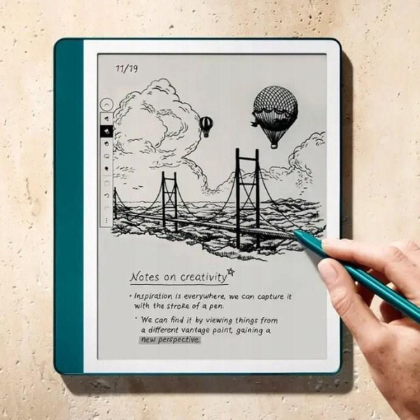 Ebook New Kindle Scribe - 2024 release 10.2” glare-free 64GB Wi-Fi (Without Lockscreen Ads) with Premium Pen Jade