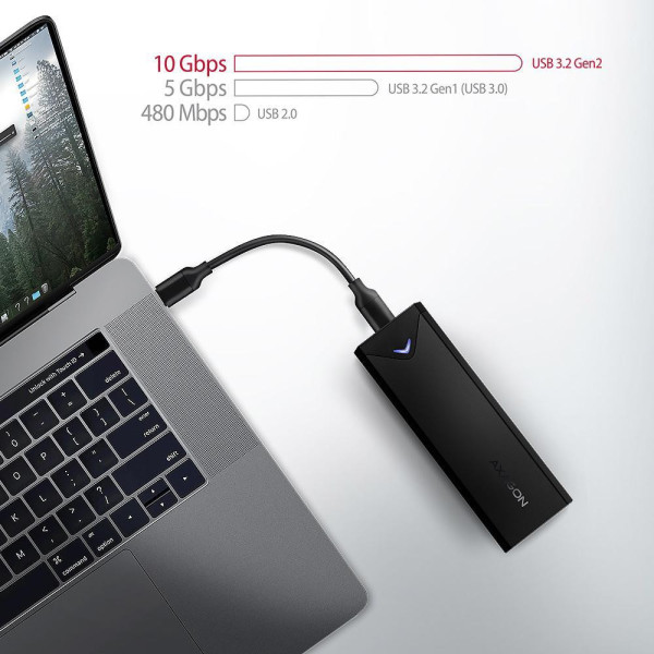 Obudowa zewnętrzna Axagon do dysków M.2 NVMe SSD/ USB-C 3.2 G2 czarna