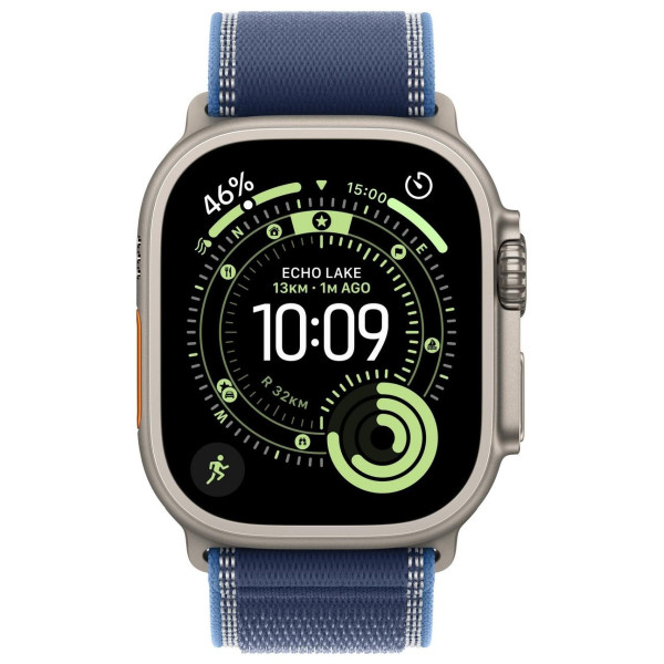 Apple Watch Ultra 3 GPS + Cellular 49mm Natural Titanium Case | Blue Trail Loop - M/L