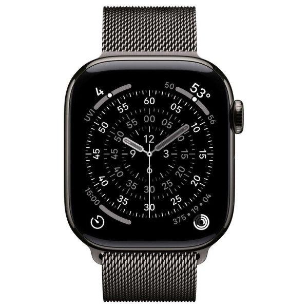 Apple Watch Series 11 GPS + Cellular 42mm Slate Titanium Case | Slate Milanese Loop