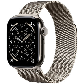 Apple Watch Series 11 GPS + Cellular 42mm Natural Titanium Case | Natural Milanese Loop