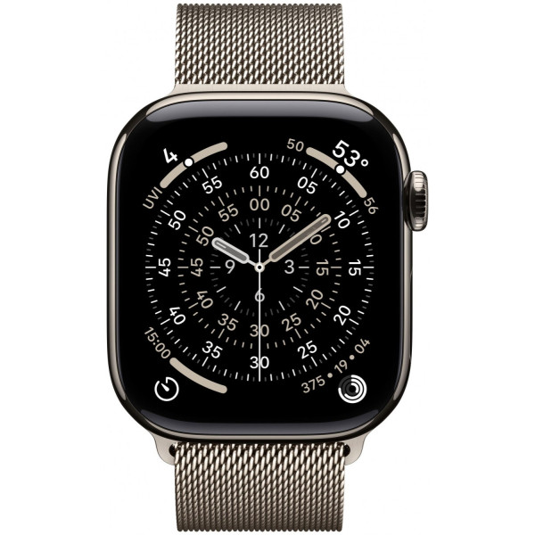 Apple Watch Series 11 GPS + Cellular 42mm Natural Titanium Case | Natural Milanese Loop