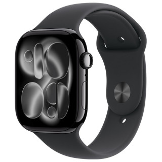 Apple Watch Series 11 GPS + Cellular 42mm Jet Black Aluminium Case | Black Sport Band - S/M