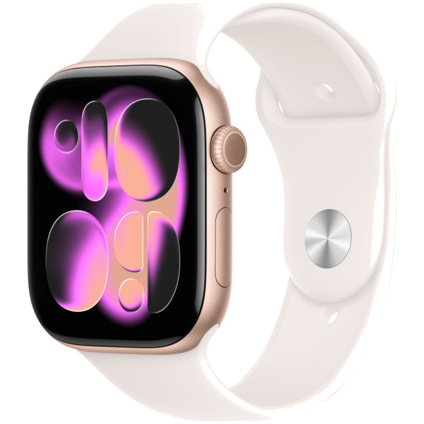 Apple Watch Series 11 GPS 46mm Rose Gold Aluminium Case | Light Blush Sport Band - S/M