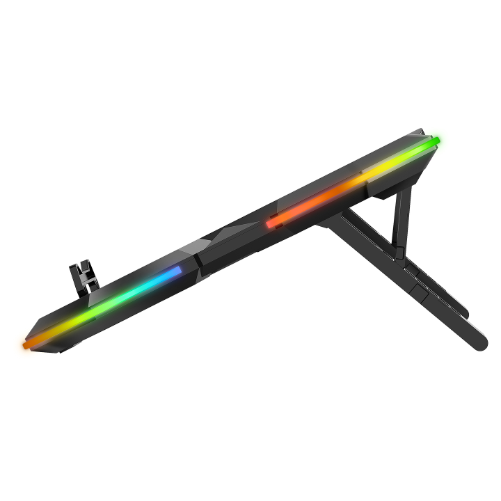 Rampage Podstawka chłodząca pod laptop 9-17'' COOLFLOW RGB regulowana czarna