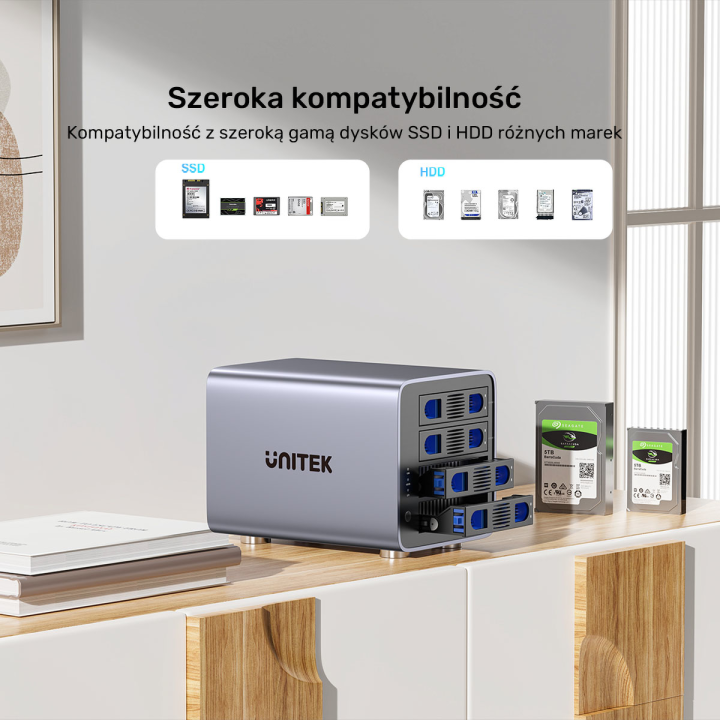 4-dyskowa obudowa RAID 0/1/5/10 / JBOD/ PM Unitek