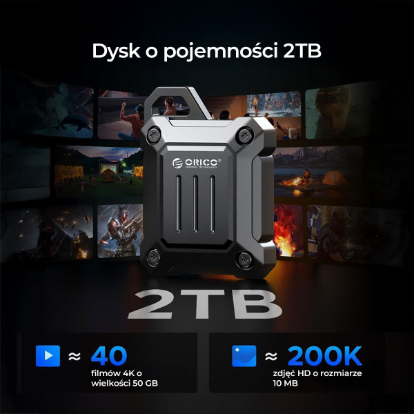 Orico Obudowa na dysk M.2 NVMe 2230, USB-C 10 Gbps, wzmocniona, metalowa