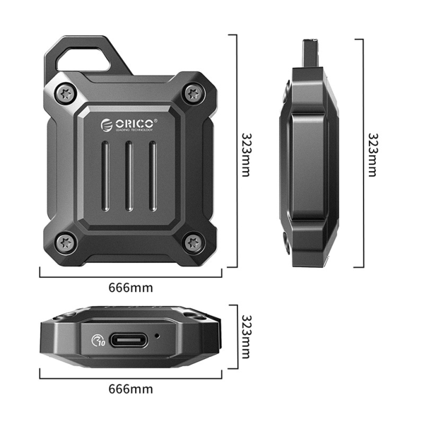 Orico Obudowa na dysk M.2 NVMe 2230, USB-C 10 Gbps, wzmocniona, metalowa
