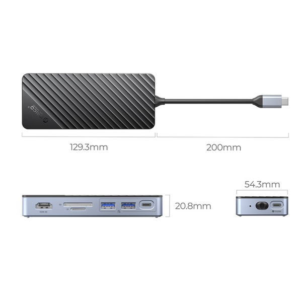 Orico Stacja dokująca USB-C z obudową na dysk M.2, 10 Gbps, HDMI 4K 60Hz