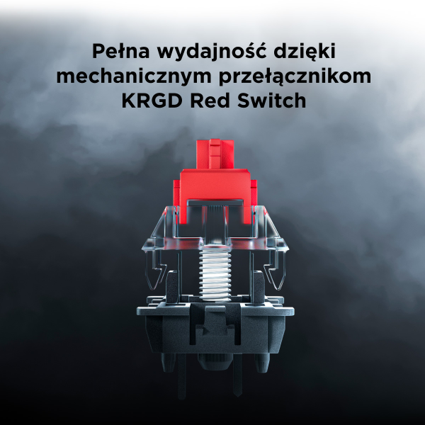 Rampage Klawiatura gamingowa mechaniczna Snug RGB KRGD Red szaro-biała