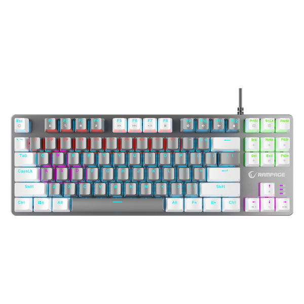 Rampage Klawiatura gamingowa mechaniczna Snug RGB KRGD Red szaro-biała