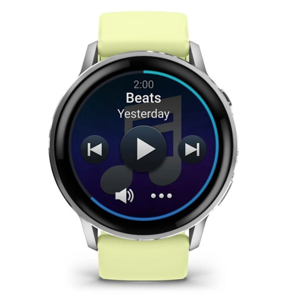 Garmin Venu 4 45mm Silver z silikonowym paskiem w kolorze Citron