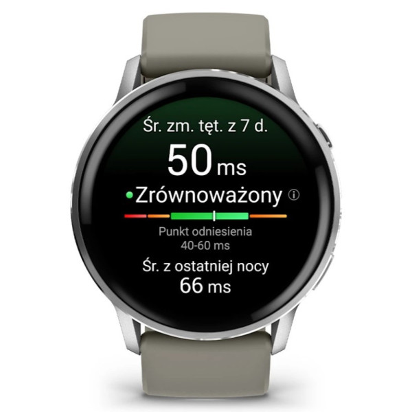 Garmin Venu 4 45mm Silver z silikonowym paskiem w kolorze Silver Gray