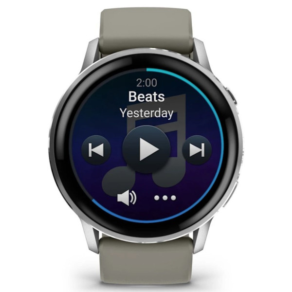 Garmin Venu 4 45mm Silver z silikonowym paskiem w kolorze Silver Gray