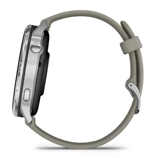 Garmin Venu 4 45mm Silver z silikonowym paskiem w kolorze Silver Gray