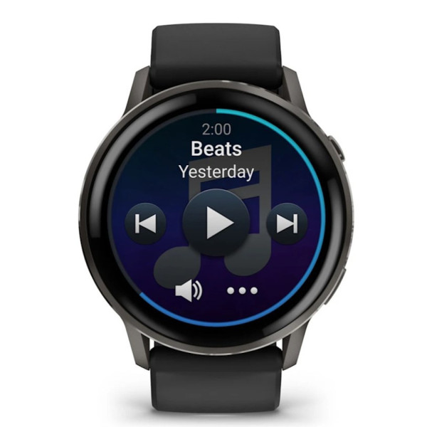 Garmin Venu 4 45mm Slate z silikonowym paskiem w kolorze Black