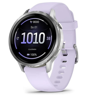 Garmin Venu 4 41mm Silver z silikonowym paskiem w kolorze Periwinkle