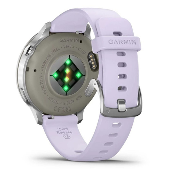 Garmin Venu 4 41mm Silver z silikonowym paskiem w kolorze Periwinkle