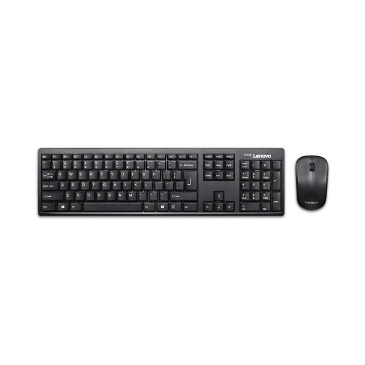 Zestaw klawiatura + mysz Lenovo 100 Wireless Combo Keyboard & Mouse GX30L66303 (USB 2.0; (EN); kolor czarny; optyczna; 1000 DPI)