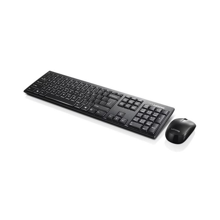 Zestaw klawiatura + mysz Lenovo 100 Wireless Combo Keyboard & Mouse GX30L66303 (USB 2.0; (EN); kolor czarny; optyczna; 1000 DPI)